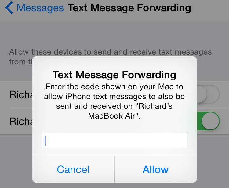 Mac Not Asking For Code For Text Message Forwarding