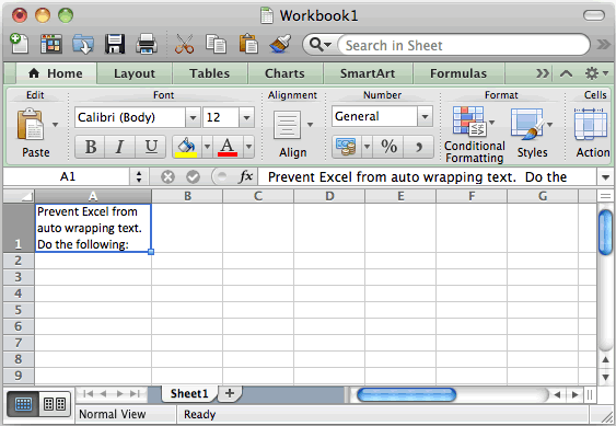 Automatically Adust Columns For Wrap Text Excel Mac