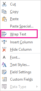 Automatically adust columns for wrap text excel mac shortcuts